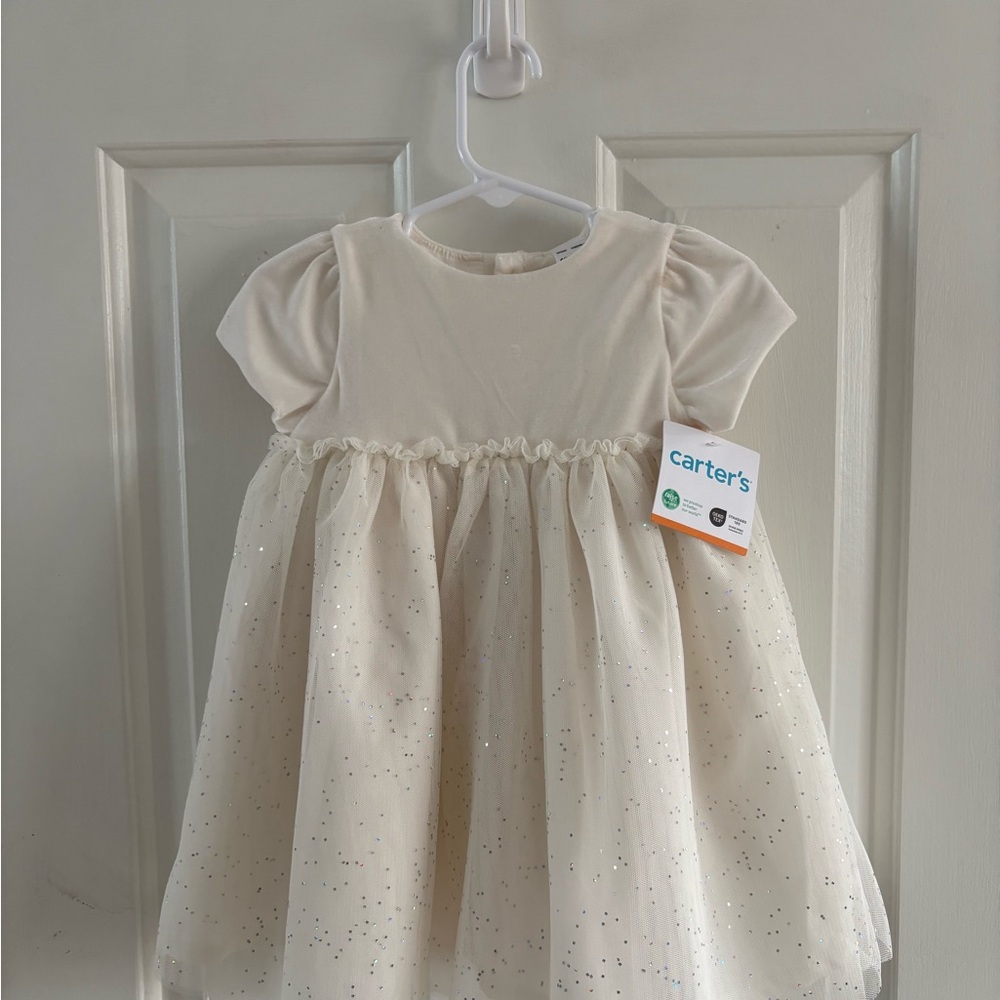 Carter's Elegant Cream Glitter Dress